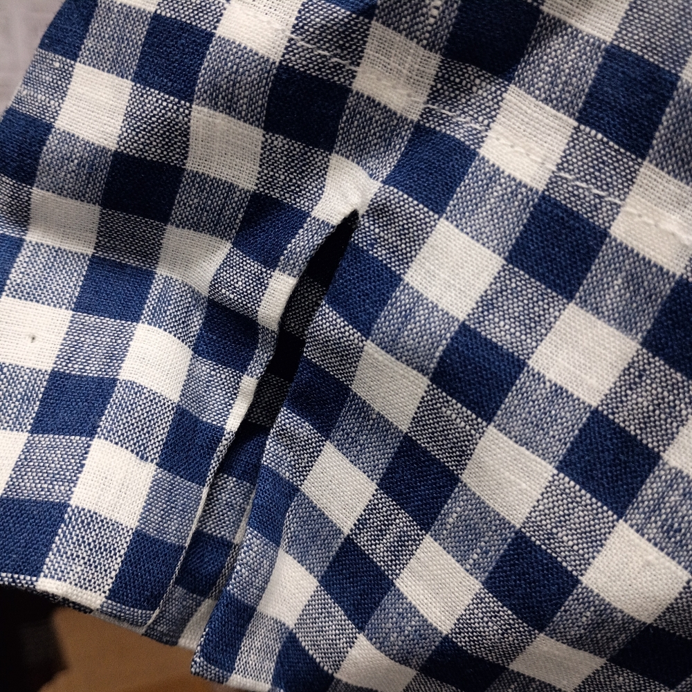 Sara Campbell Blue and White Gingham Blouse - Picture 6 of 6